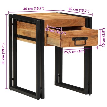 vidaXL Τραπέζι Ξύλινο 40x40x50cm Μασίφ Ακακία 1 τεμ.