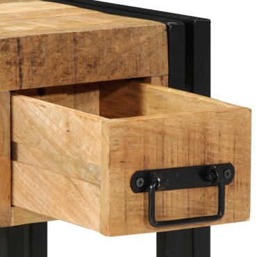 vidaXL Τραπέζι με Συρτάρι Μαύρο 30x30x40cm Μασίφ Ξύλο Μάνγκο 1 τεμ.