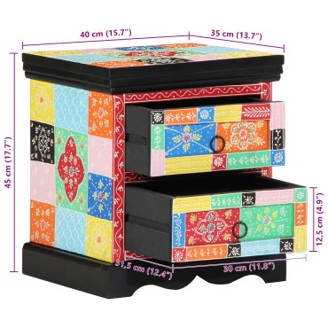 vidaXL Κομοδίνο 2 τεμ. Πολύχρωμο 40x35x45cm Κατασκευασμένο ξύλο