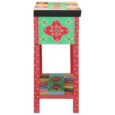 vidaXL Πολύχρωμο Τραπέζι Κονσόλας 100x30x75cm από Στερεό Ξύλο Μάνγκο