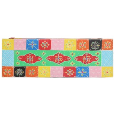 vidaXL Πολύχρωμο Τραπέζι Κονσόλας 100x30x75cm από Στερεό Ξύλο Μάνγκο