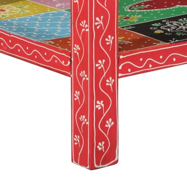 vidaXL Πολύχρωμο Τραπέζι Κονσόλας 100x30x75cm από Στερεό Ξύλο Μάνγκο