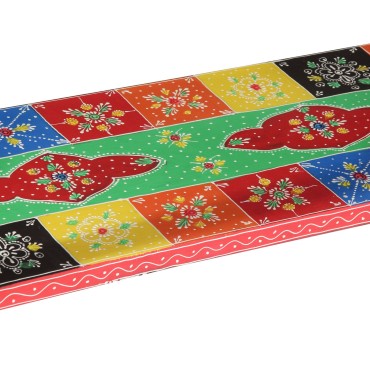 vidaXL Πολύχρωμο Τραπέζι Κονσόλας 100x30x75cm από Στερεό Ξύλο Μάνγκο