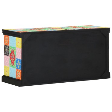 vidaXL Πολύχρωμη Κονσόλα Τηλεόρασης 100x35x50cm από Στερεό Ξύλο Μάνγκο