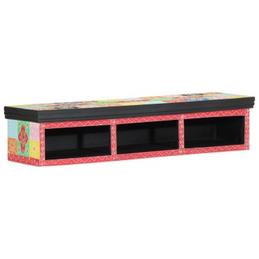 vidaXL Τηλεοπτική Κονσόλα Τοίχου Πολύχρωμη 100x30x22cm Κατασκευασμένη από Ξύλο