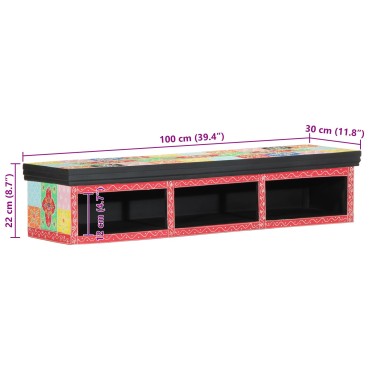 vidaXL Τηλεοπτική Κονσόλα Τοίχου Πολύχρωμη 100x30x22cm Κατασκευασμένη από Ξύλο