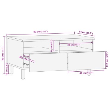 vidaXL Τραπεζάκι σαλονιού 80x54x40cm Μασίφ ξύλο ακακίας 1 τεμ.