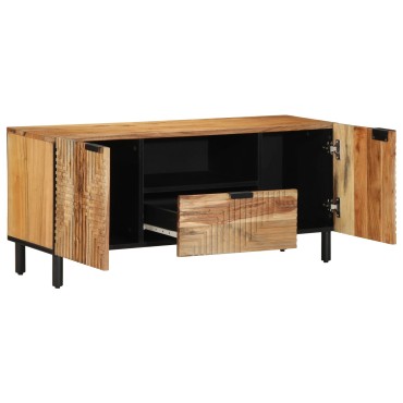 vidaXL Ντουλάπι TV με ράφι Καφέ 105x33x46cm Στερεό ξύλο μάνγκο 1 τεμ.
