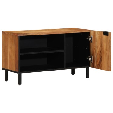 vidaXL Ντουλάπι TV με ράφι Καφέ 80x33x46cm Στερεό ξύλο μάνγκο 1 τεμ.