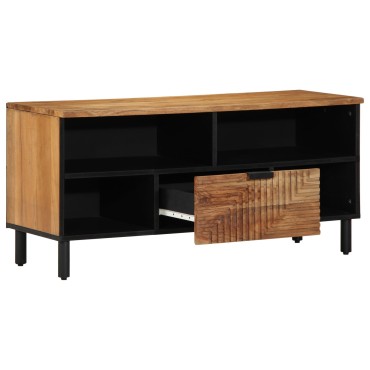 vidaXL Ντουλάπι TV με ράφι Καφέ 100x33x46cm Στερεό ξύλο μάνγκο 1 τεμ.