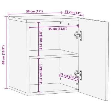 vidaXL Κρεμαστό Ντουλάπι Μπάνιου 38x33,5x48cm Μασίφ Ξύλο Ακακίας 1 τεμ.
