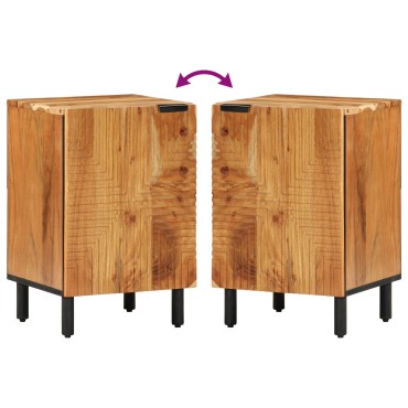 vidaXL Ντουλάπα Μπάνιου 38x33,5x58cm Μασίφ ξύλο ακακίας 1 τεμ.