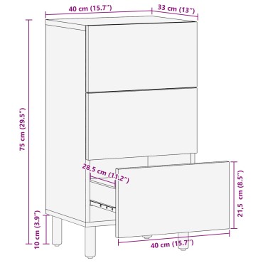 vidaXL Στρατσάκι 40x33x75cm Από Στερεό Ξύλο Ακακίας