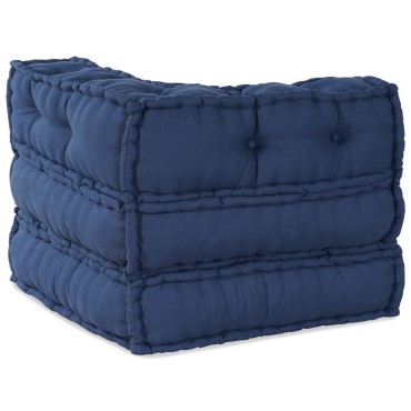 vidaXL Μοντέρνος Πούφ Indigo 70x70x54 Ύφασμα 70x70x54cm