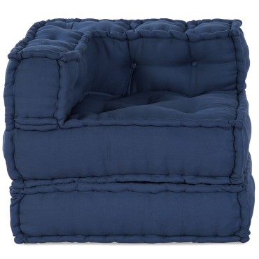 vidaXL Μοντέρνος Πούφ Indigo 70x70x54 Ύφασμα 70x70x54cm