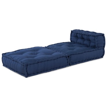 vidaXL Μοντέρνος Πουφ Indigo 70x70x54 Υφασμάτινος 70x70x54cm