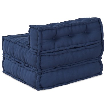 vidaXL Μοντέρνος Πουφ Indigo 70x70x54 Υφασμάτινος 70x70x54cm