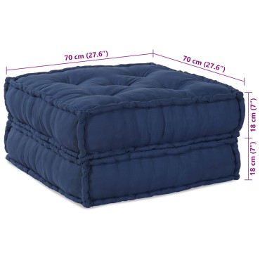 vidaXL Modular Πουφ Ινδigo 70x70x36 Υφάσμα 70x70x36cm