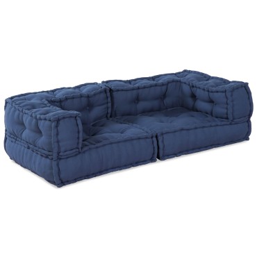 vidaXL Μοντέρνα Πουφ Indigo 140x70x36 Υφάσματος 140x70x36cm