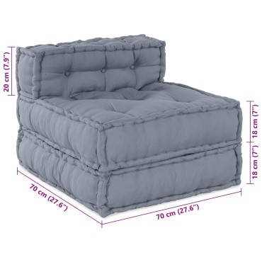 vidaXL Μοντέρνος Πουφ Γκρι 70x70x54 70x70x54cm