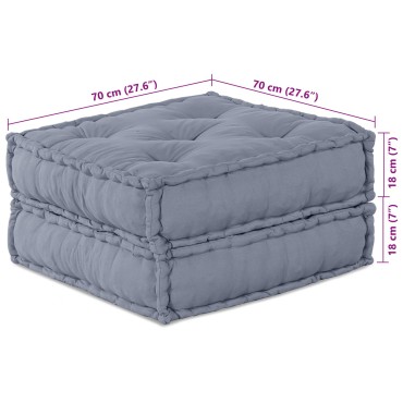 vidaXL Μοντέρνος Σαλονάτος Πουφ Γκρι 70x70x36 Ύφασμα 70x70x36cm