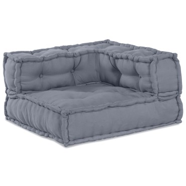 vidaXL Modular Πουφ Γκρί 140x70x36 Υφασμάτινο 140x70x36cm