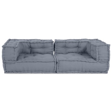 vidaXL Modular Πουφ Γκρί 140x70x36 Υφασμάτινο 140x70x36cm