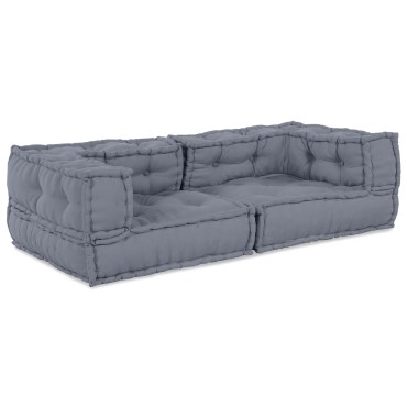 vidaXL Modular Πουφ Γκρί 140x70x36 Υφασμάτινο 140x70x36cm