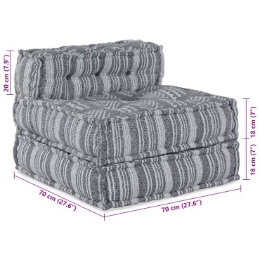 vidaXL Ξεχωριστός Πουφ Γκρι 70x70x54 Ύφασμα 70x70x54cm