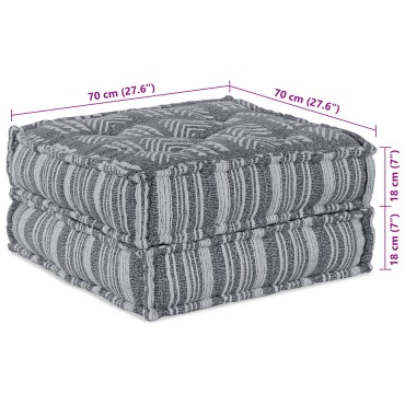 vidaXL Μοντέρνος Πουφ Γκρί 70x70x36 Ύφασμα 70x70x36cm