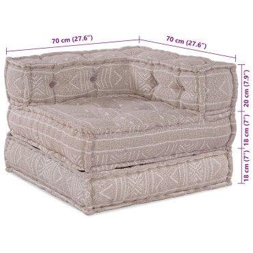 vidaXL Μοντέρνος Πουφ Ανοιχτό Καφέ 70x70x54 70x70x54cm