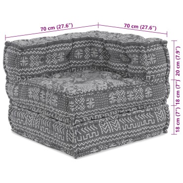 vidaXL Μοδάτος Πούφος Ανοιχτό Γκρι 70x70x54 Ύφασμα 70x70x54cm
