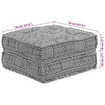 vidaXL Μοντέρνο Πουφ Ανοιχτό Γκρι 70x70x36 Ύφασμα 70x70x36cm
