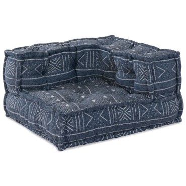 vidaXL Μοδάτος Πουφ Indigo 70x70x54 Υφασμάτινος 70x70x54cm