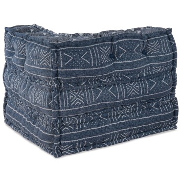vidaXL Μοδάτος Πουφ Indigo 70x70x54 Υφασμάτινος 70x70x54cm