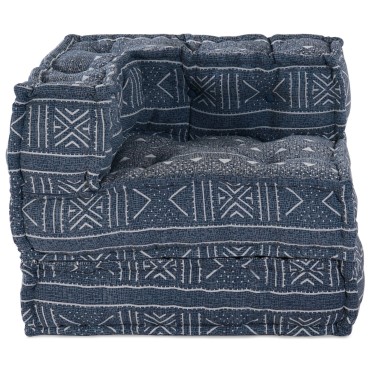 vidaXL Μοδάτος Πουφ Indigo 70x70x54 Υφασμάτινος 70x70x54cm