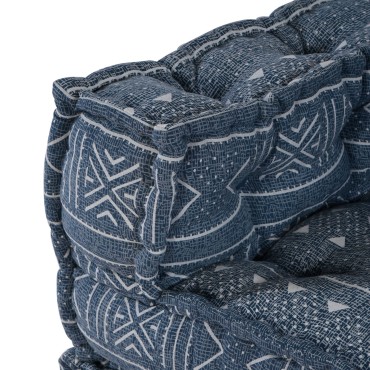 vidaXL Μοδάτος Πουφ Indigo 70x70x54 Υφασμάτινος 70x70x54cm