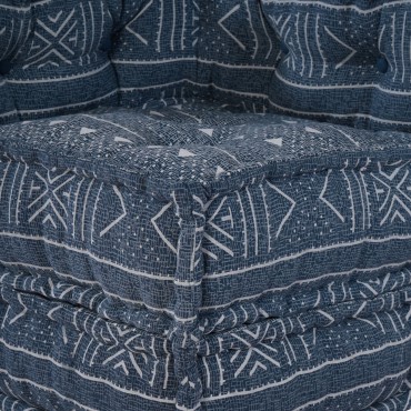 vidaXL Μοδάτος Πουφ Indigo 70x70x54 Υφασμάτινος 70x70x54cm