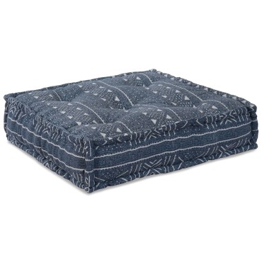 vidaXL Στιβαρός Πουφ Ινδigo 70x70x36 Υφασμάτινος 70x70x36cm