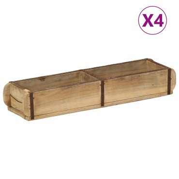 vidaXL Δίσκοι 4 τεμ 60,5x15x9 cm Στραβωμένο Ξύλο
