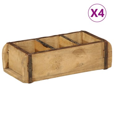 vidaXL Δίσκοι 4 τεμ 30x14x9 εκ Σολινό ξύλο ανακυκλωμένο