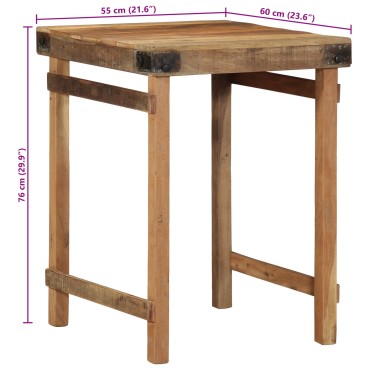 vidaXL Τραπέζι Φαγητού 55x60x76cm Σταθερό Ξύλο Ανακυκλωμένο 1 τεμ.