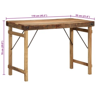 Τραπέζι φαγητού vidaXL 110x55x76cm από μασίφ ανακυκλωμένο ξύλο 1 τεμ.