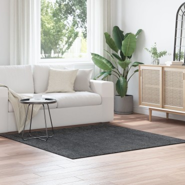 vidaXL Χαλιά Σαχλέ με Ραμμένο Λάτεξ Σκούρο Γκρι 160x160cm
