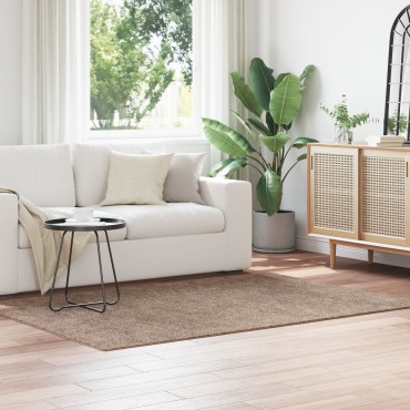 Χαλί shaggy vidaXL με λατέξ καφέ 140x200 εκ