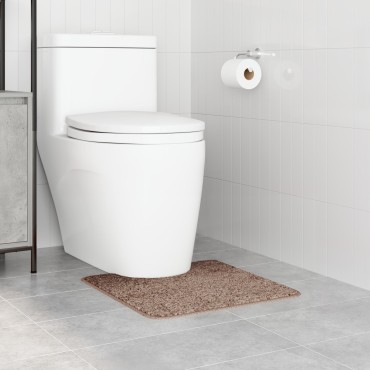 vidaXL Πατάκι Μπάνιου U-Shaped Καφέ 50x50 εκ Πολυπροπυλένιο Αντιολισθητικό