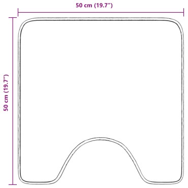 vidaXL Πατάκι Μπάνιου U-Σχήματος Κόκκινο 50x50 cm Πολυπροπυλένιο Αντιολισθητικό