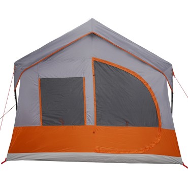 Σκηνή Camping vidaXL με παράθυρα Γκρι και Πορτοκαλί για 10 άτομα Αδιάβροχη