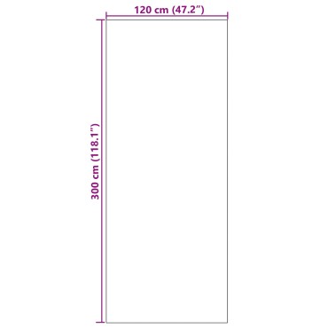 vidaXL Πόρτα Μαύρη Πατάκι Πλενόμενο 120x300 εκ