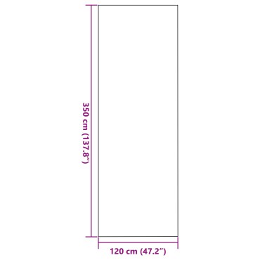 vidaXL Πατάκι Πόρτας Ορθογώνιο Μαύρο 120x350 εκ